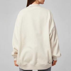 เสื้อสเวตเตอร์ยาวโอเวอร์ไซส์ของผู้หญิงทันสมัยเสื้อกันหนาวแบบสวมหัวผ้าฟลีซผ้าฝ้ายหนาสวมใส่สบายสบายเป็นมิตรกับสิ่งแวดล้อม - Product Image 2