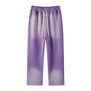 Vente en gros Hommes Coton Polaire Joggers Hommes Jambe Droite Soleil Délavé Acide Lavé Sweat Jogger Pantalon Empilé - Product Image 3