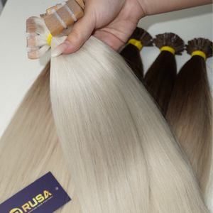Extensiones de cabello adhesivas color rubio, súper doble densidad, sin sintéticos, cabello humano virgen de Vietnam. - Product Image 4