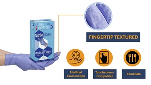 3,5 Mil Ultra Stretch Ice Blue Guantes sin polvo de nitrilo desechables para laboratorio Cocina Jardín Limpieza Uso de seguridad - Product Image 3