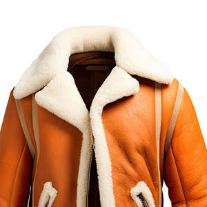 Nuevo diseño de moda cuello mandarín piel de oveja Sherpa chaqueta lona a prueba de viento transpirable con capucha personalizado estilo moderno - Product Image 3