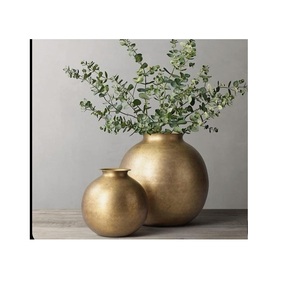 Jarrón de Flores Moderno de Aluminio Martillado Dorado de Lujo, Centro de Mesa para Decoración del Hogar, Bodas, Hecho a Mano, Ecológico - Product Image 4