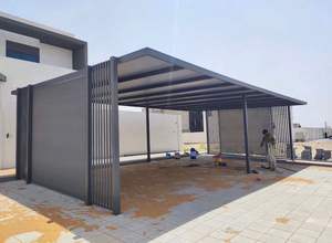 Pergola de jardin moderne en fer 3x3x2.4M, abri solaire extérieur, auvent rétractable, pavillon pour parc, abri de voiture, tente, mobilier d'extérieur - Product Image 4