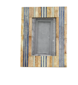 Handcrafted Ebony and Ivory Chevron Bone Inlay Picture <b>Frame</b> Monochrome Design for Wedding Gift and Elegant Home Decor - Product Image 4