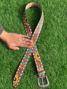 High Quality <b>Leather</b> <b>Belts</b> Hand <b>Tooled</b> Carving Stylish Sunflower <b>Belt</b> Unisex Hot Sale Luxury Gift for Him - Product Image 6