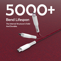 Câble de charge rapide USB-C 60W coloré certifié MFI pour appareils iOS, ordinateurs, gaine en nylon, boîtier en PVC Dragon Skin, tressé