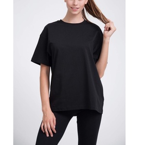 Camiseta de algodón de alta calidad para mujer, Impresión de logotipo personalizado, transpirable, Color sólido, cuello redondo, manga corta, exportación desde BD - Product Image 2