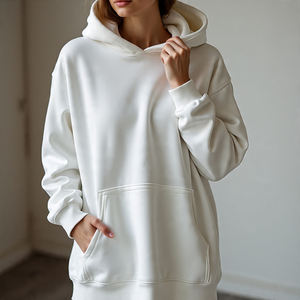 Sweat à capuche surdimensionné en polaire haute, sweat à capuche de sport, jogging, pull respirant, short uni, sweat à capuche pour femme - Product Image 4