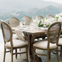 Housses de chaise de mariage décoratives transparentes en métal de luxe pour événements, salles de réception, mariages, avec nœuds en bois, pour la vente en gros