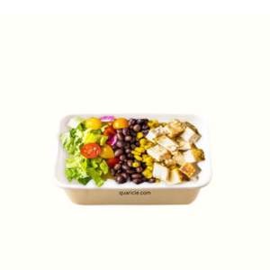 Bol à salade ovale jetable 500ml personnalisé couvercle en bambou écologique économique 100% fibre de bagasse de canne à sucre compostable pour - Product Image 2