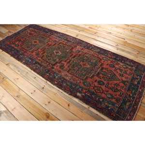 Tapis turc vintage 3,4x9,2 pieds, tapis patchwork rouge - Product Image 4