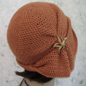Unisex Crochet <b>Bonnet</b> Pattern Womens Cloche Side Gathers Draped Brim Beach Travel Outdoor Casual Wear Digital Download - Product Image 6