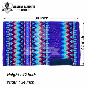 แผ่นอานม้าผ้าฝ้ายหนังมีความหนาแน่นสูงแผ่นอานสำหรับขี่ม้าแบบตะวันตกแผ่นโชว์แบบปรับแต่งได้ - Product Image 2