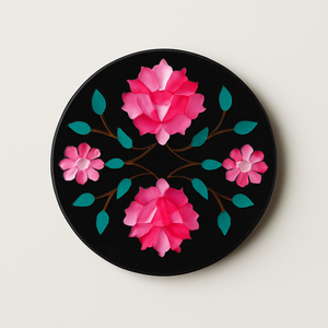 Posavasos con patrón Floral redondo hecho a mano, soporte decorativo para bebidas con flores amarillas y rosas, decoración moderna para el hogar hecha de piedra - Product Image 6