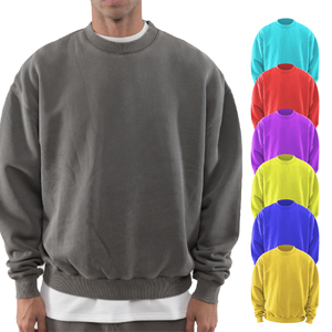 เสื้อสเวตเตอร์คอกลมทรงโอเวอร์ไซส์ผ้าคอตตอน 100% คุณภาพสูง น้ำหนักมาก แบบสั่งทำพิเศษสำหรับผู้ชาย - Product Image 2