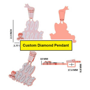 Colgante de nombre de diamante cultivado en laboratorio Vvs de alta calidad, superventas, colgante de logotipo de Plata de Ley 925, joyería fina para hombres - Product Image 6