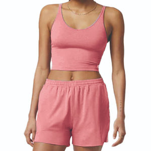 2025 femmes décontracté pour salon petit ami Shorts motif solide confortable coupe élastique ceinture cordon poches latérales genou - Product Image 1