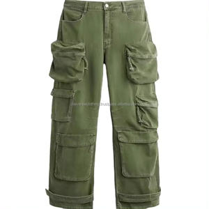 Pantalones Cargo personalizados de alta calidad para hombre, pantalones casuales multibolsillos de pana de algodón de talla grande de Sialverse Clothing - Product Image 1