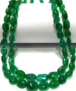 Collier et bracelet en perles rondes facettées en émeraude verte naturelle ZUBEDA, pierre précieuse authentique, certifié IGI, taille 8x10 9x11, cadeau - Product Image 4