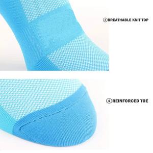 Vente en gros de chaussettes de sport de compression personnalisées Style équipage tricoté avec logo inférieur Position pour la course à pied Cyclisme Basketball Randonnée - Product Image 5