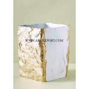 Latest Designing Metallic Gold Polished Luxury <b>Waste</b> <b>Bin</b> Premium Quality Standard New Arrival Indoor Home <b>Waste</b> <b>Bin</b> From Indian - Product Image 5
