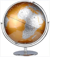 Globo de mapa del mundo metálico hecho a mano, personalizado, fácil de aprender, enseñanza de estudiantes, educativo