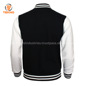 Chaqueta de béisbol para adultos y jóvenes personalizada de la mejor calidad Material de lana de color personalizado con mangas de cuero Varsity Jacket Servicio OEM - Product Image 2