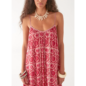 VALERIA Flamingo Grooves - Vestido Formal de Fiesta Estilo Boho, Sin Mangas, con Tirantes Finos, Tejido, Holgado, Transpirable, Largo hasta el Suelo - Product Image 3