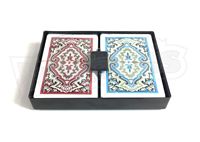 Jeu de cartes en plastique Star, 2 jeux de 104 cartes, motifs tapis A-K-Q-J, coins arrondis durables, finition vernie, portable, pour usage familial
