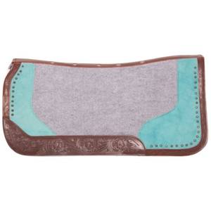 Tapis de selle de cheval véritable de qualité supérieure 32 "x 31" x 1 "épaisseur cuir classique travail avec doublure en tissu - Product Image 2