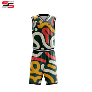 Uniforme d'équipe de basket-ball en maille sublimé personnalisé respirant pour hommes imprimé Technics Style rétro ensembles de maillots de basket-ball - Product Image 1