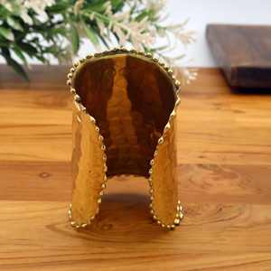 Brazalete chapado en oro, brazalete hecho a mano, brazalete martillado de oro | Brazalete Ancho ajustable | Joyería Boho Chic | Declaración. - Product Image 2