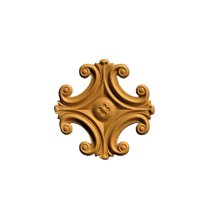 Decorative Wooden Carving <b>Applique</b> Solid Wood Onlay Vintage Wooden Ornament Furniture Door Wall Elegant Home Interior Onlay - Product Image 1