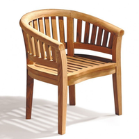 Hochwertiges Unbehandeltes Teakholz Modernes Outdoor-Sofa-Set für Hotelnutzung Halbmond-Garten Gebogenes Pool-Lounge-Sofa