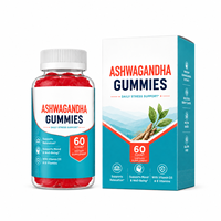 Gummies d'Ashwagandha en vrac 300mg avec L-Théanine, Mélisse et Camomille pour le soutien quotidien contre le stress, Gummies à la pectine OEM