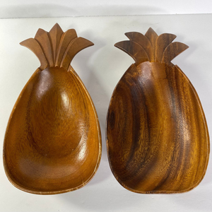High Quality Wood Serving Bowl Pineapple Serving Dessert Bowl Handmade dinner <b>Used</b> Wood Bowl - Product Image 5