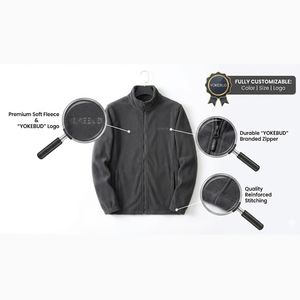 Chaqueta de Forro Polar Personalizada al por Mayor para Hombre, Chaqueta de Invierno con Cierre Completo, Cuello Alto, Cálida, para Exteriores, con Logotipo Bordado, Fabricante OEM - Product Image 2