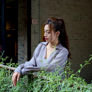 Blusas elegantes de manga larga con estampado a cuadros para mujer 100% ligero ramio Sway logotipo personalizado moda suelta algodón Lino rayón - Product Image 1