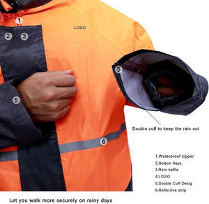 Winter Casual Windbreaker for Men <b>Women</b> Waterproof <b>Lightweight</b> Reversible Eco-Friendly Hooded Rain <b>Jacket</b> and Pants for Outdoor - Product Image 4