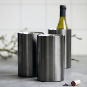 Venda quente Parede Dupla Aço Inoxidável Balde De Gelo Portátil Personalizado Metal Wine Cooler Chiller para Beer & Wine para Camping - Product Image 3