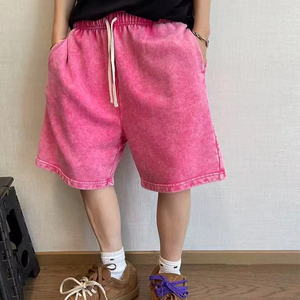 Pantalones Cortos Unisex de Felpa Francesa Lavada, Estilo Holgado, 300 GSM, Premium, para Streetwear - Product Image 1