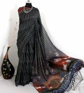 Dernier traditionnel Bollywood Designer Ethnique Linge de Mariée Premium Saree Mode Indienne Exclusive Fancy Party Wear Kalamkari Work - Product Image 3