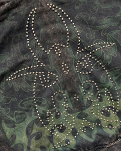 Sudadera Corta de Estilo Urbano, Lavada, Vintage, de Felpa Francesa, con Cierre, Tachuelas y Efecto Desgastado - Product Image 4