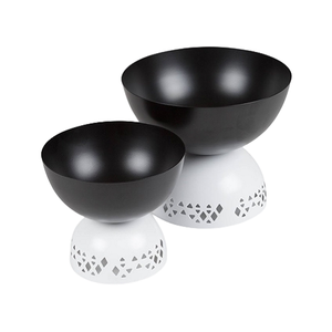 Bol à dessert en fer noir avec poignées métalliques, qualité supérieure, pour la table à manger à la maison. - Product Image 4