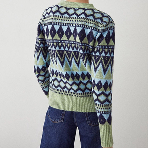 Suéter de Invierno 100% Lana para Mujer, con Logotipo Bordado Estampado, Cuello Redondo, Suéter de Alta Calidad para Mujer con Envío - Product Image 2