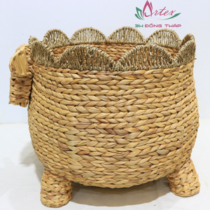 Meilleures ventes Panier de rangement tissé naturel Jacinthe d'eau Décoration intérieure en forme d'animal pour le salon Nouvel article - Product Image 3