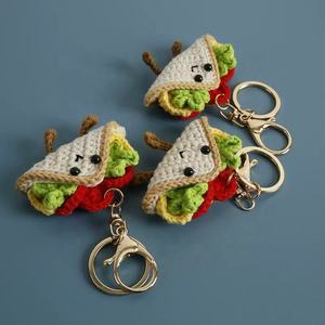 2025 Eco-Friendly Durable Cute <b>Sweet</b> Hand Woven Crochet Ball Keychain Handmade Plush Soft Fruit Pendants Bag Charm Accessories - Product Image 3