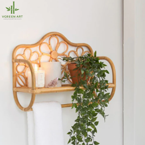 Vente en gros Meilleure étagère murale/étagère en rotin fait à la main Matériau en bambou de style Art déco classique pour la décoration suspendue au Vietnam - Product Image 5