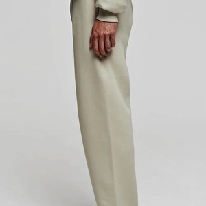 Survêtement beige pour homme, manches longues, capuche zippée, couleur unie, coupe décontractée, 100% coton, vêtements d'automne, poches latérales - Product Image 3