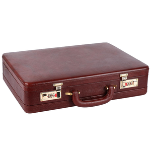 Porte-documents professionnel en cuir véritable, durable, léger, avec fermeture éclair, poche pour ordinateur portable, porte-stylo, accessoire mobile - Product Image 1